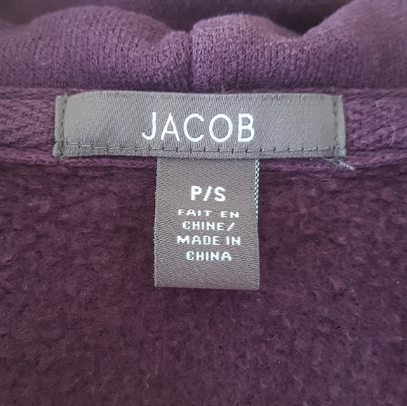 Jacob eggplant purple hoodie with deep V neck size S - Picture 5 of 8
